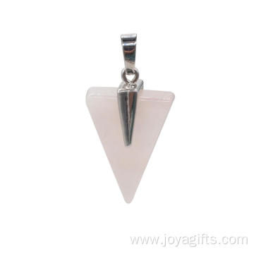 Semi Precious Gemstone Triangle Pendant Healing Chakra Triangle Charms for Jewelry Making